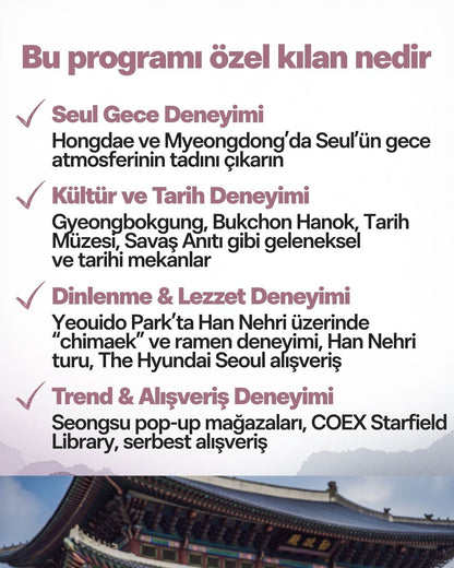 7 Gün 6 Gece – Seul & Gyeonggi Deneyim Turu